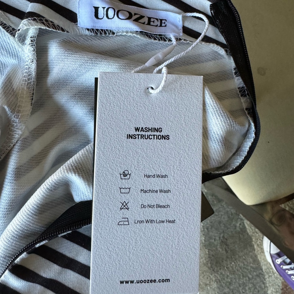 UOOZEE Life is Amazing. Stripped printed top with NWT - Picture 6 of 7